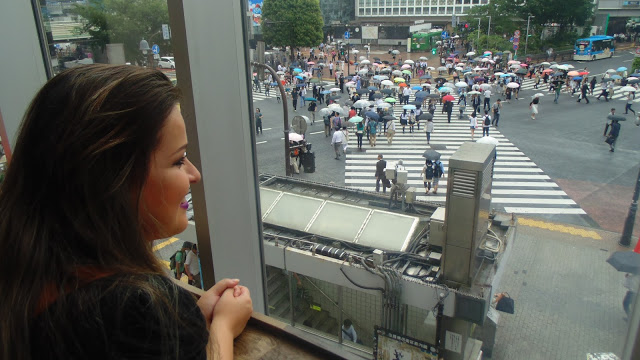 Vista de Shibuya Crossing a partir da starbucks