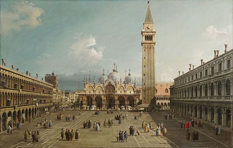 File:Piazza San Marco with the Basilica, by Canaletto, 1730. Fogg Art Museum, Cambridge.jpg