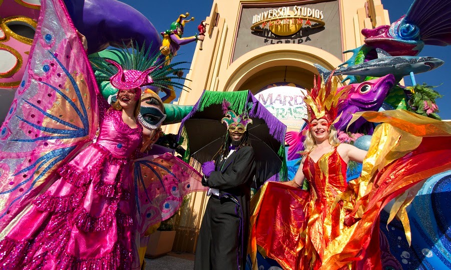 Festa Mardi Gras no Universal Studios em Orlando