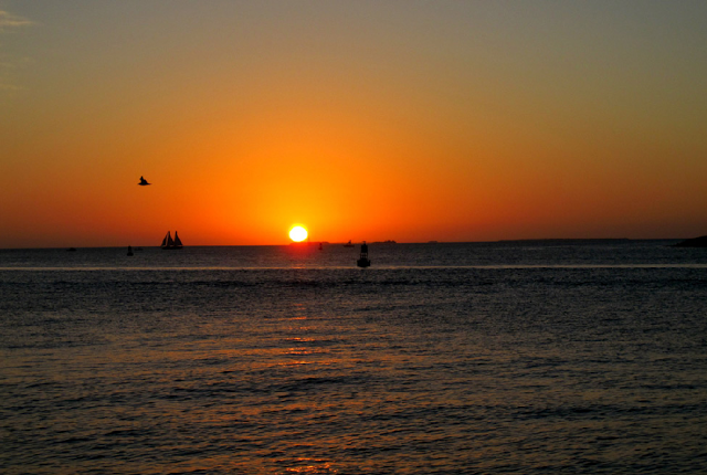 Por do sol romântico em Miami 