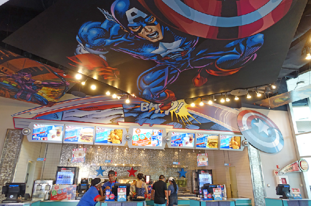 Restaurante Captain America Diner no Islands of Adventure em Orlando 