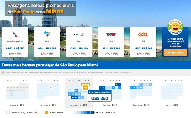 Passagens em promoção para Miami