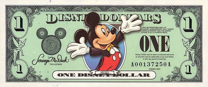 Disney Dollar - o dinheiro da Disney 