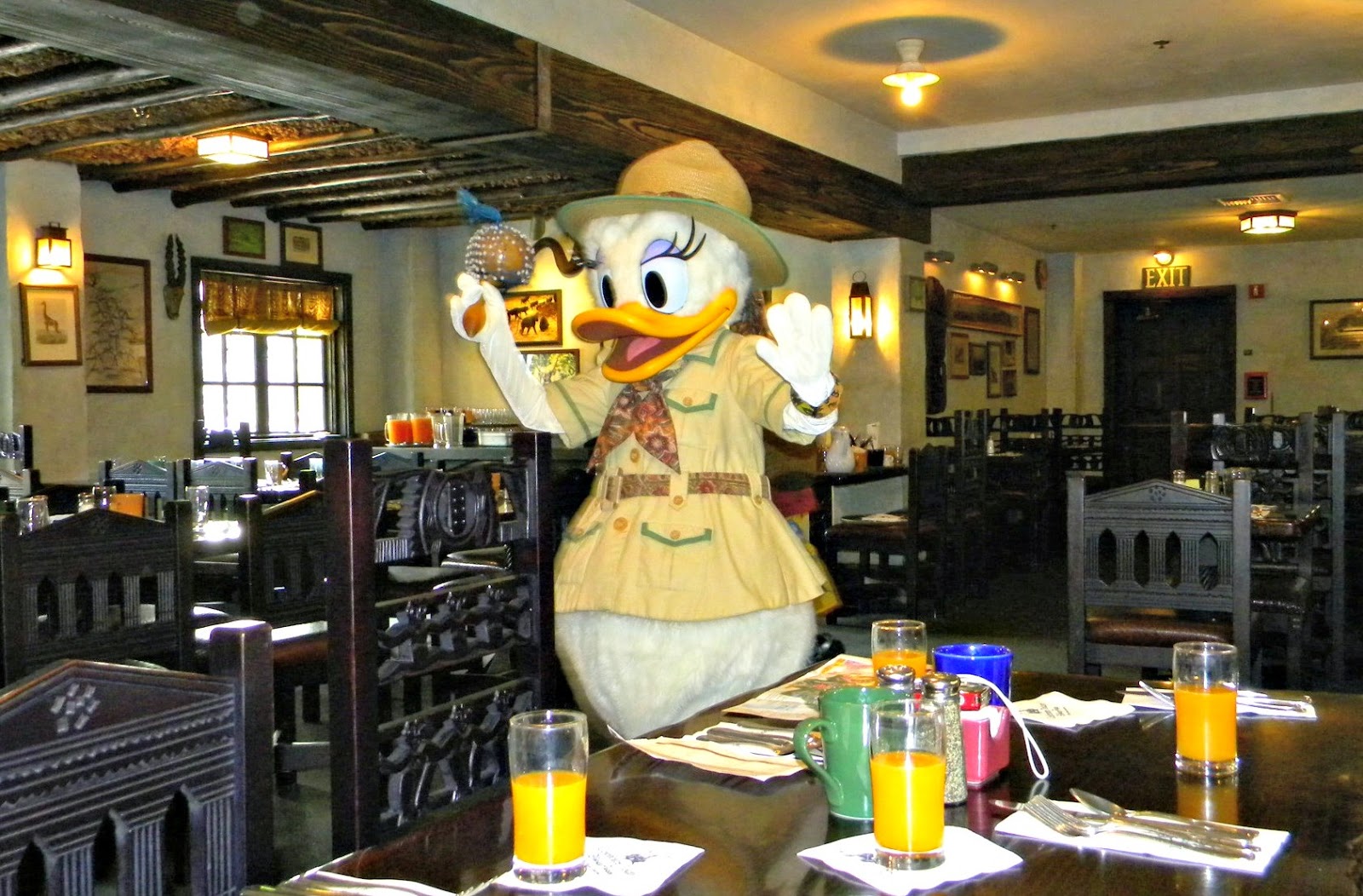 Encontro com os personagens no Restaurante Tusker House na Disney em Orlando