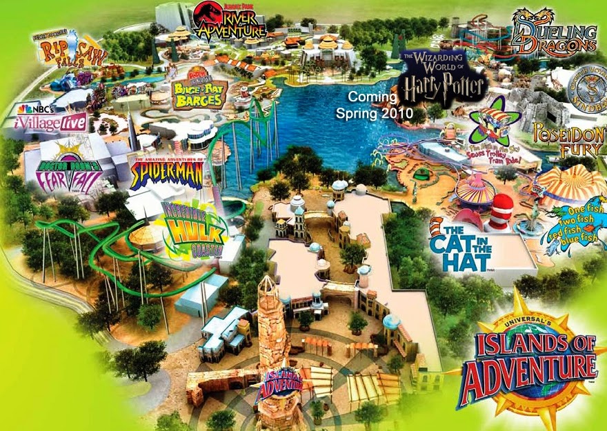 Mapa do Parque Islands of Adventure em Orlando