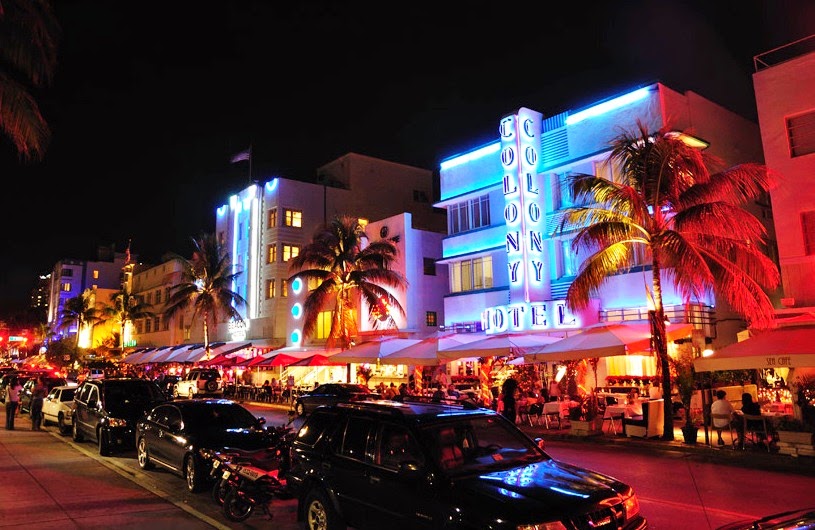 Ponto turístico Miami Ocean Drive