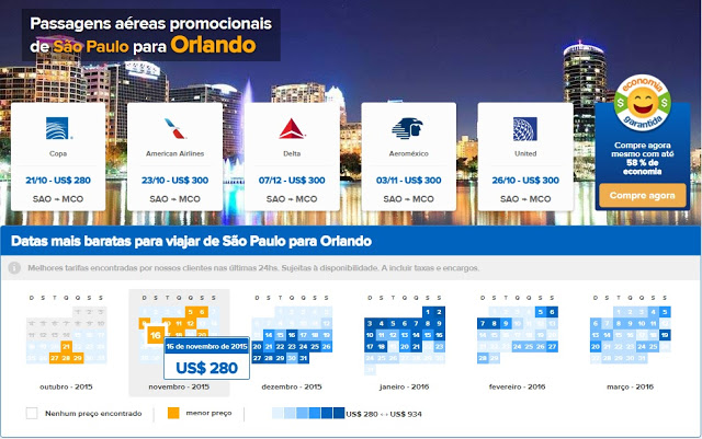 Passagens em promoção para Orlando