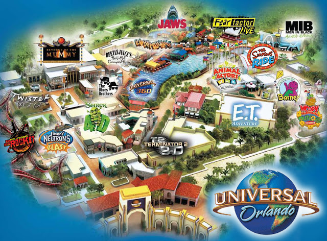 Mapa Parque Universal Studios Orlando Florida